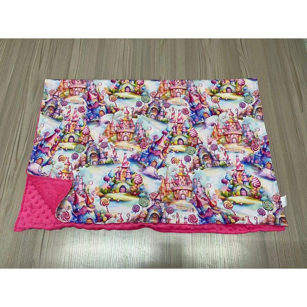 Candy Land Castle Kids Minky Blanket